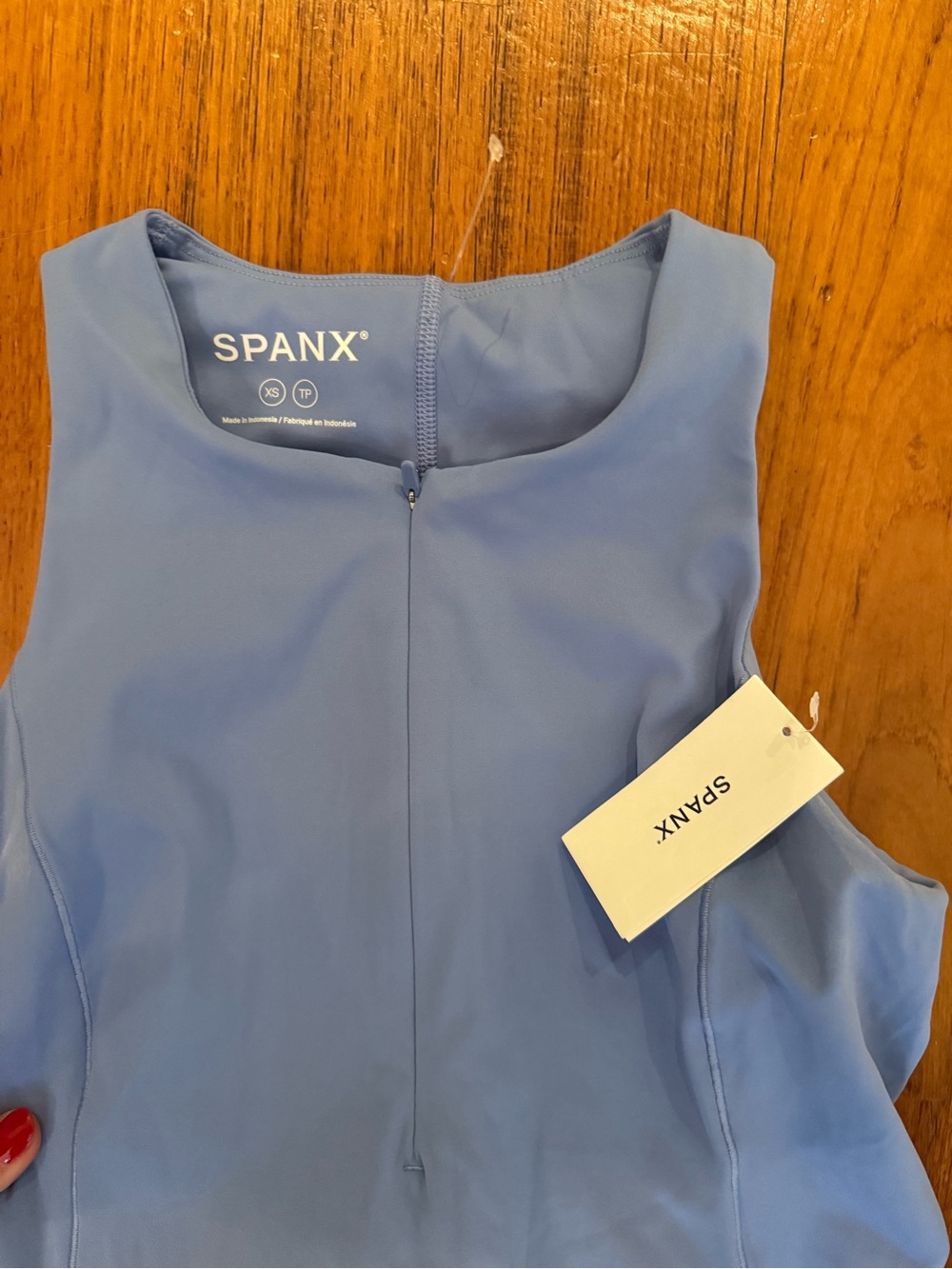 SPANX® THE GET MOVING CORNFLOWER BLUE ZIP FRONT DRESS - Picture 7 of 7
